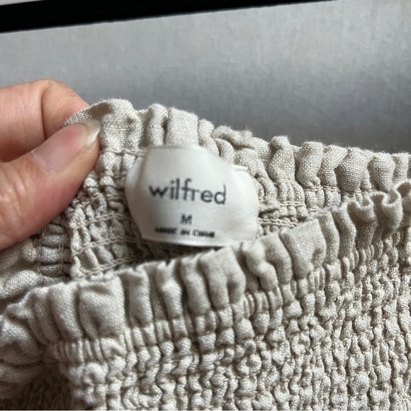 Wilfred Aritzia Tempest Linen Mini Smock Long Sleeve Dress Sz M - Picture 5 of 10